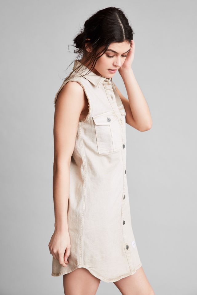 Calvin Klein For UO Khaki Sleeveless Shirt Dress #4