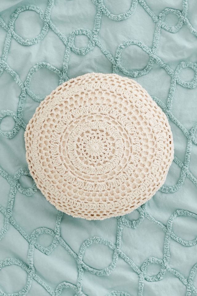 Plum & Bow Primrose Round Crochet Pillow #1