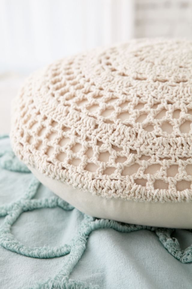 Plum & Bow Primrose Round Crochet Pillow #2