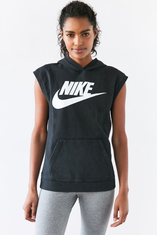 Black nike sleeveless hoodie hotsell