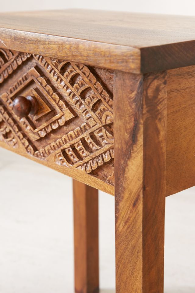 Amira Carved Wood Nightstand #3