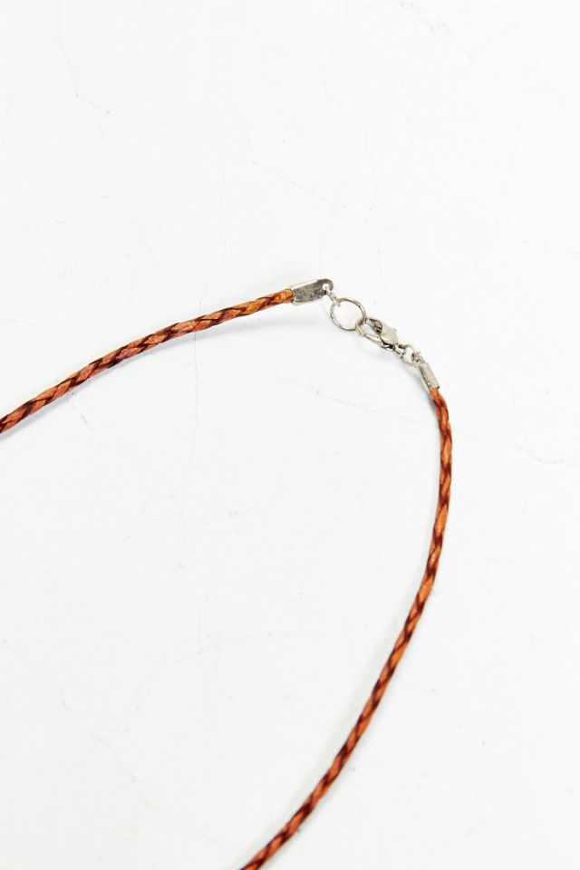 Leather Braided Peace Sign Necklace #2