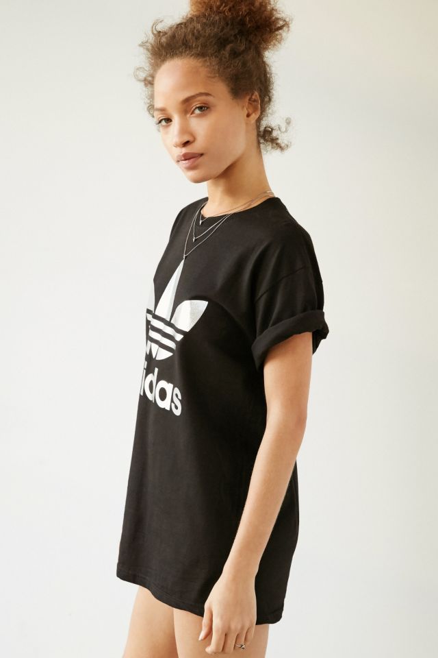 T-shirt imprimé double logo argent adidas Originals #5