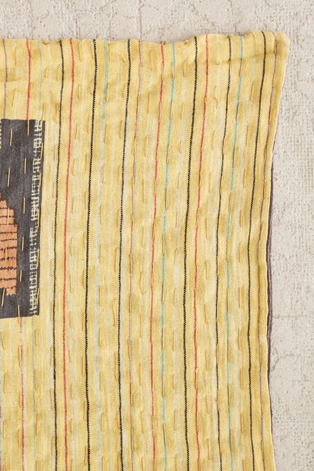 Mia Striped Kantha Throw Blanket #3