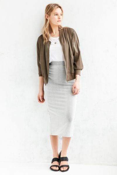 Silence & Noise Silence Noise Uni Ribbed Midi Skirt, $49