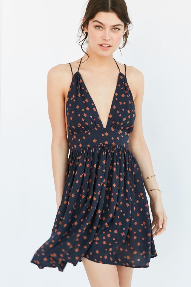 Ecote Gauze Halter Mini Dress