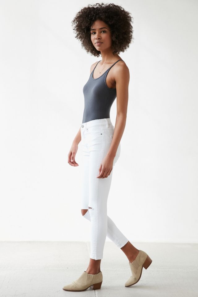 BDG Twig Crop High-Rise Skinny Jean - White Slash