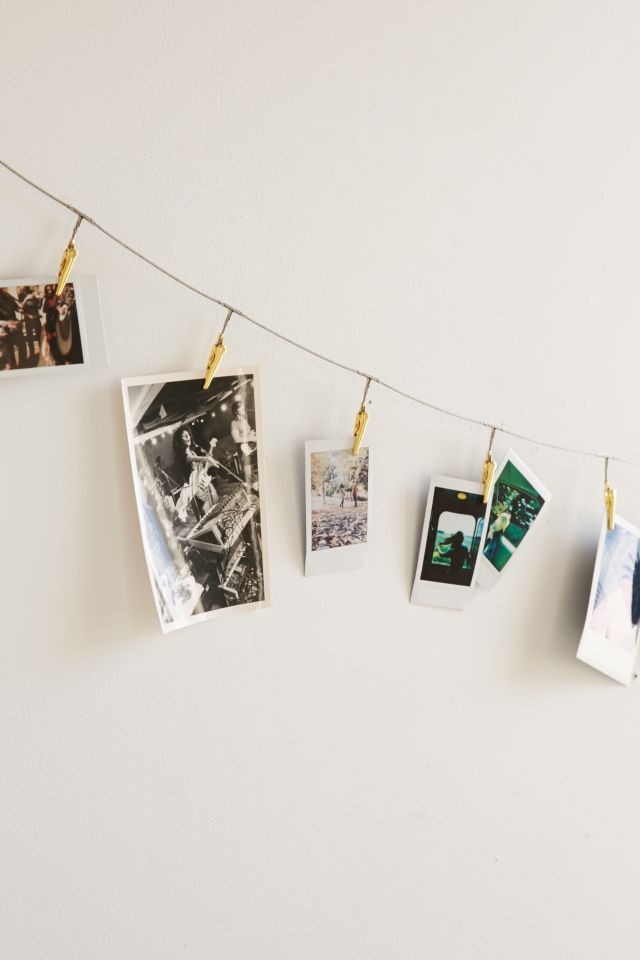 Gold Metal Photo Clips String Set #1