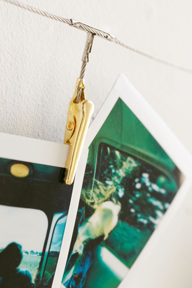Gold Metal Photo Clips String Set #2