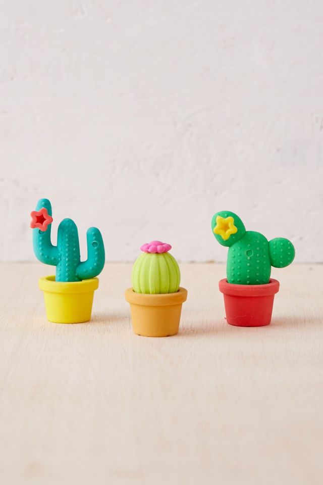 Cactus Erasers Set Of 4 NEW 