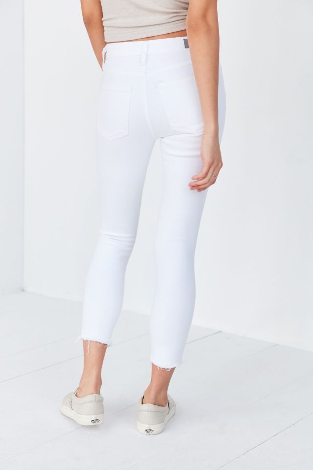 AGOLDE Sophie Crop High Rise Distressed Skinny Jean White