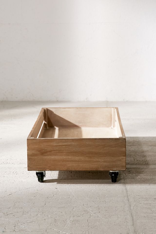 Under-The-Bed Rolling Wood Storage Box #2