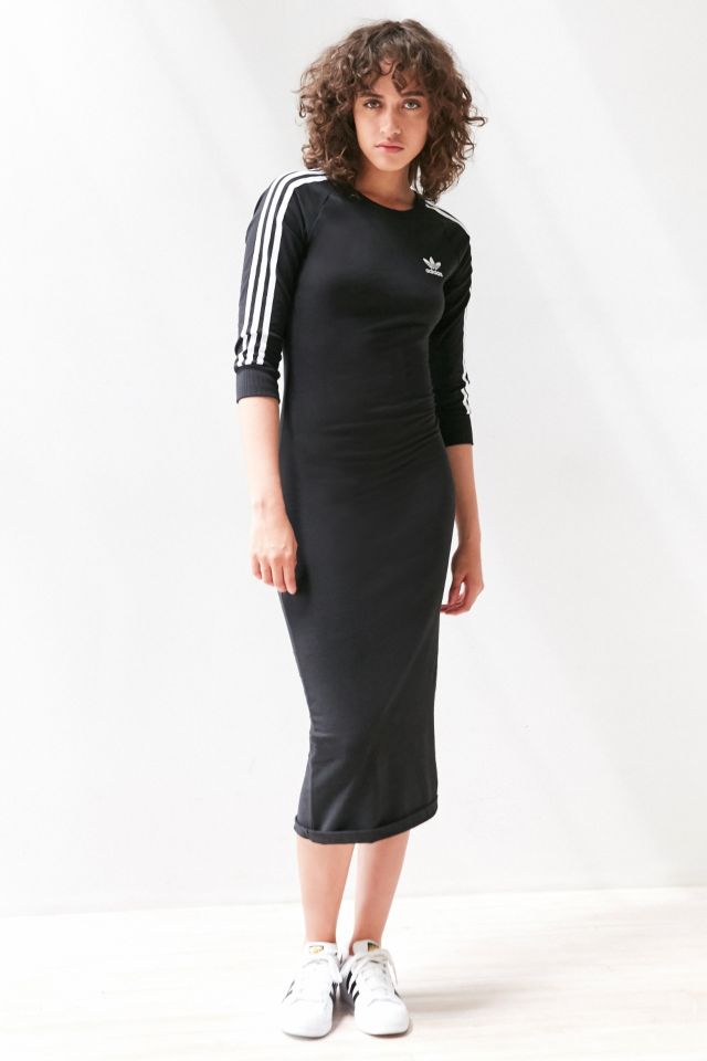 adidas Originals 3 Stripe Bodycon Midi Dress