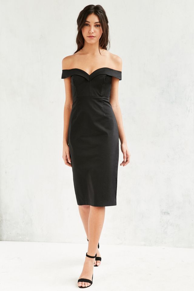 Bardot Date Night Off-The-Shoulder Midi Dress
