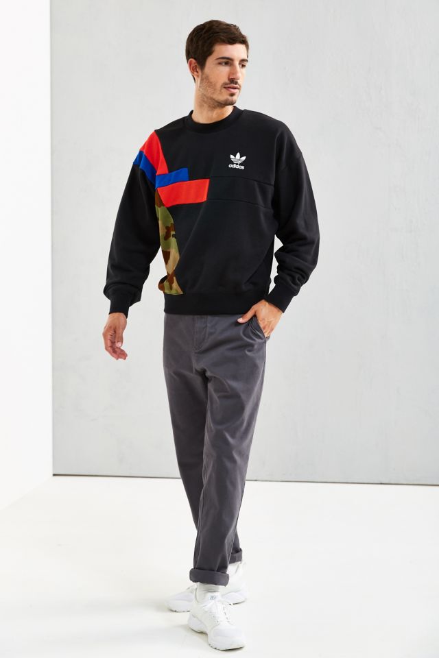 Adidas block hot sale crew sweatshirt