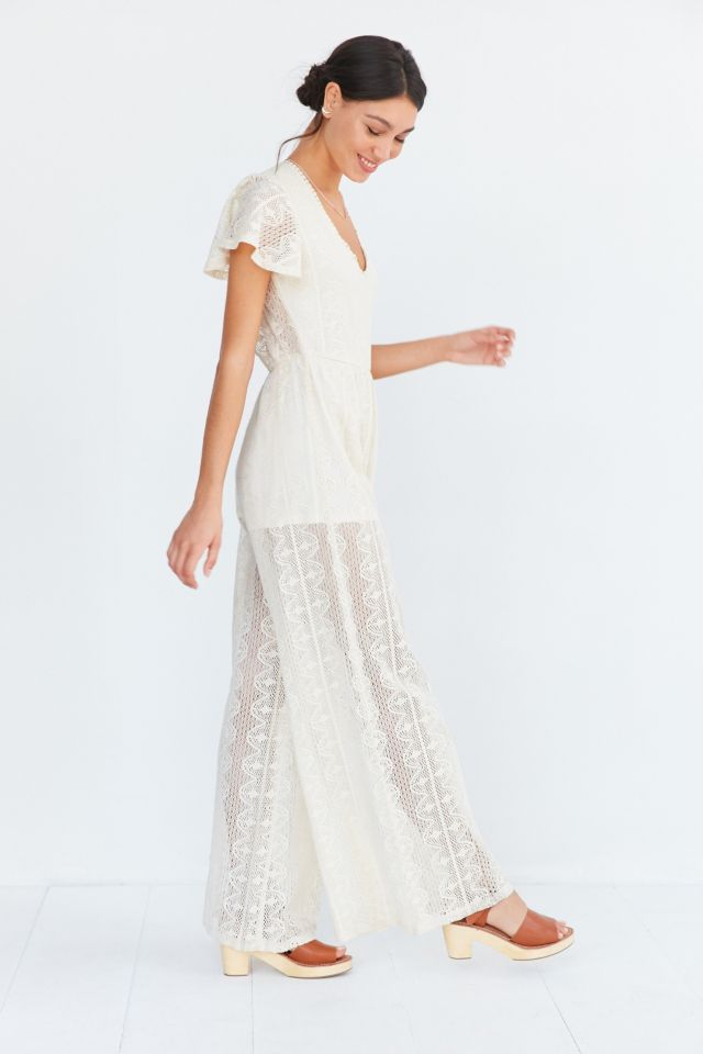 BOG Collective Lace Flutter-Sleeve Jumpsuit #4