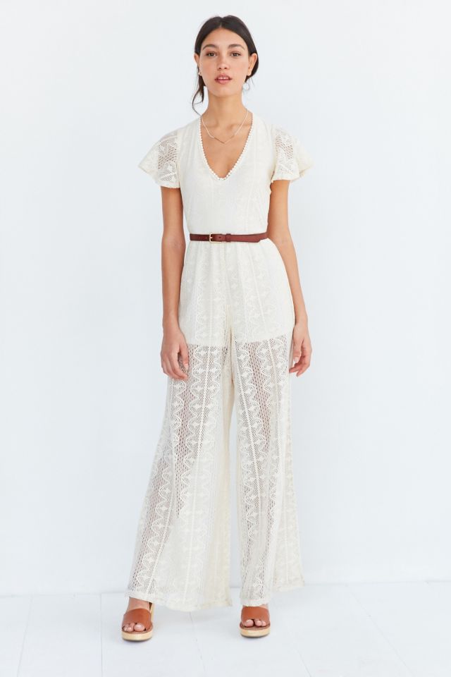 BOG Collective Lace Flutter-Sleeve Jumpsuit #5