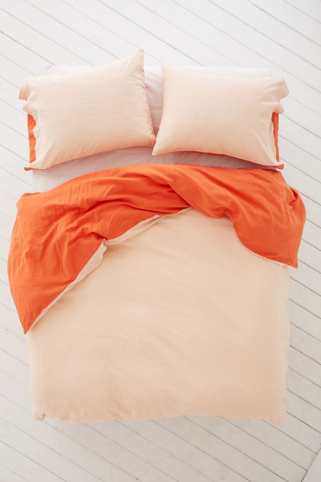 Reversible Linen Blend Duvet Cover