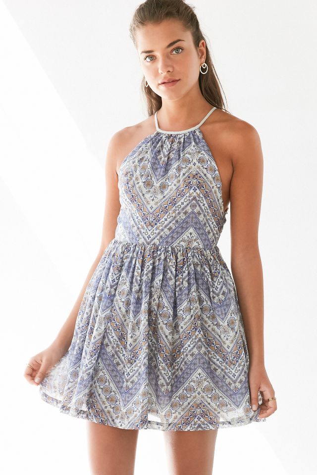 Ecote Bonita High-Neck Print Mini Dress #4
