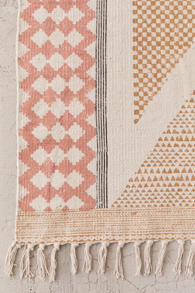 Calisa Block-Print Woven Rug #4