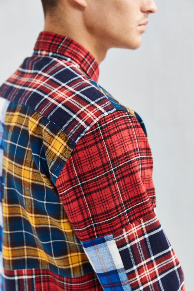 Stussy Mixed Plaid Flannel Button-Down Shirt #4