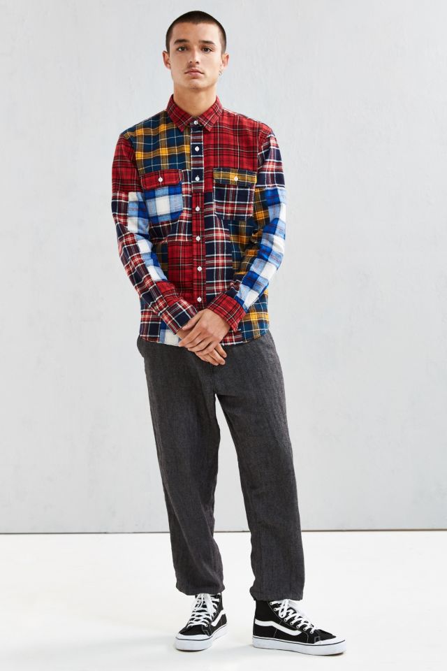 Stussy Mixed Plaid Flannel Button-Down Shirt #5