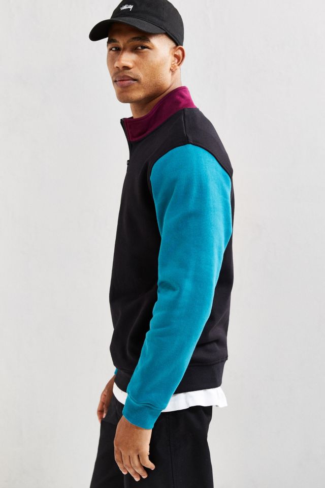 Stussy Embroidered Half-Zip Mock Neck Sweatshirt