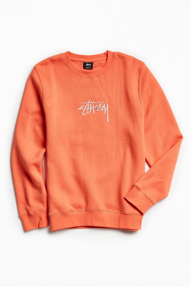 Stussy orange discount crew neck