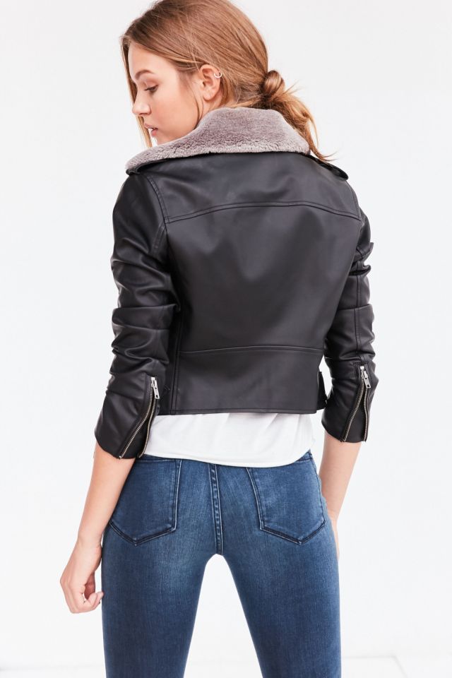 Blouson de moto en fausse fourrure Silence + Noise #4