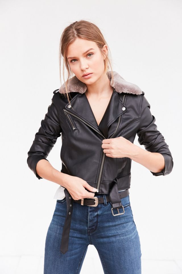 Blouson de moto en fausse fourrure Silence + Noise #5