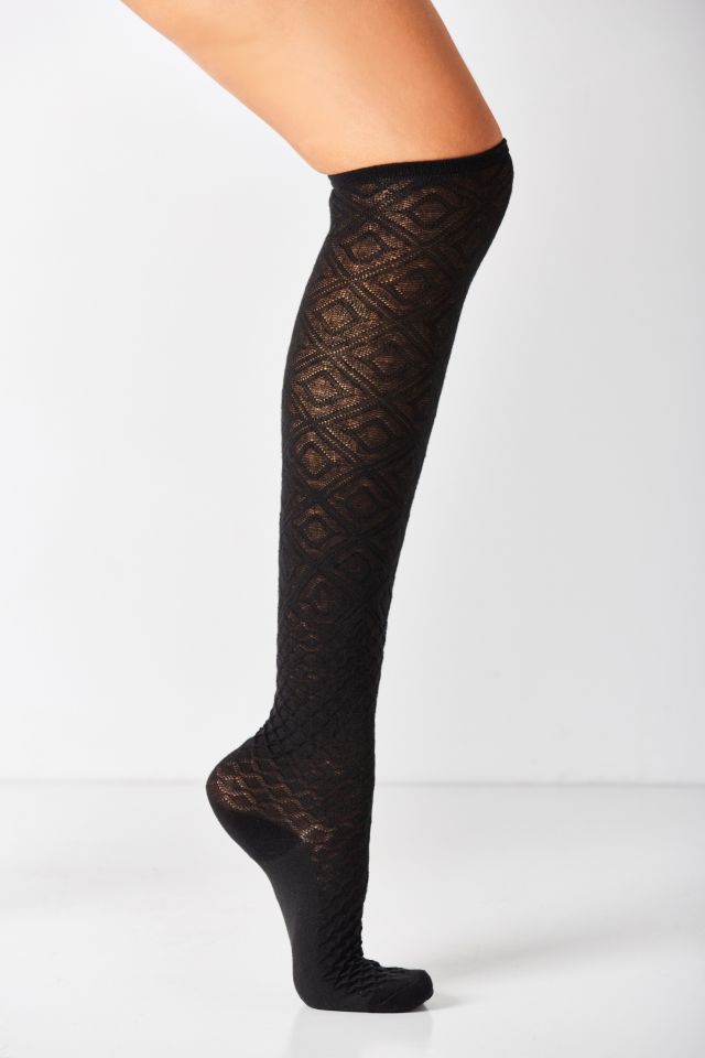Chaussettes montantes avec bordures côtelées à motifs géométriques mélangés #2