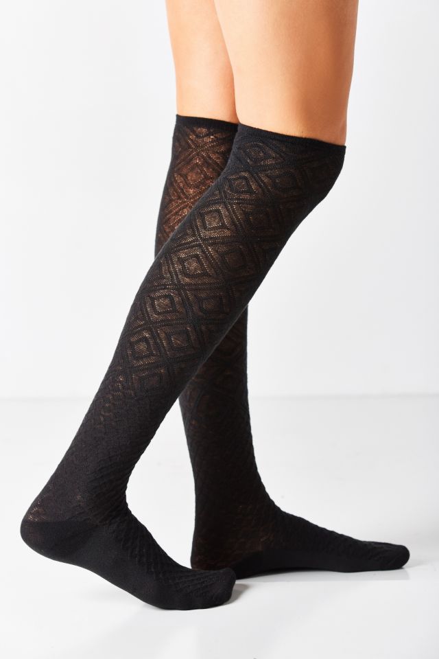 Chaussettes montantes avec bordures côtelées à motifs géométriques mélangés #3