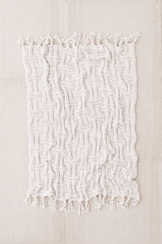 Seed Stitch Knit Throw Blanket #1