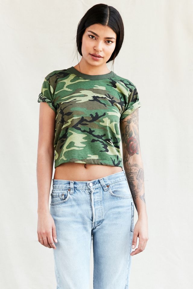 Vintage Cropped Camo Tee #1