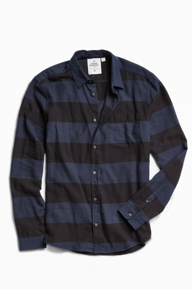 Cheap Monday Bolt Stripe Flannel Button-Down Shirt #1