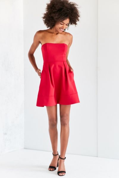 Strapless fit and 2024 flare mini dress