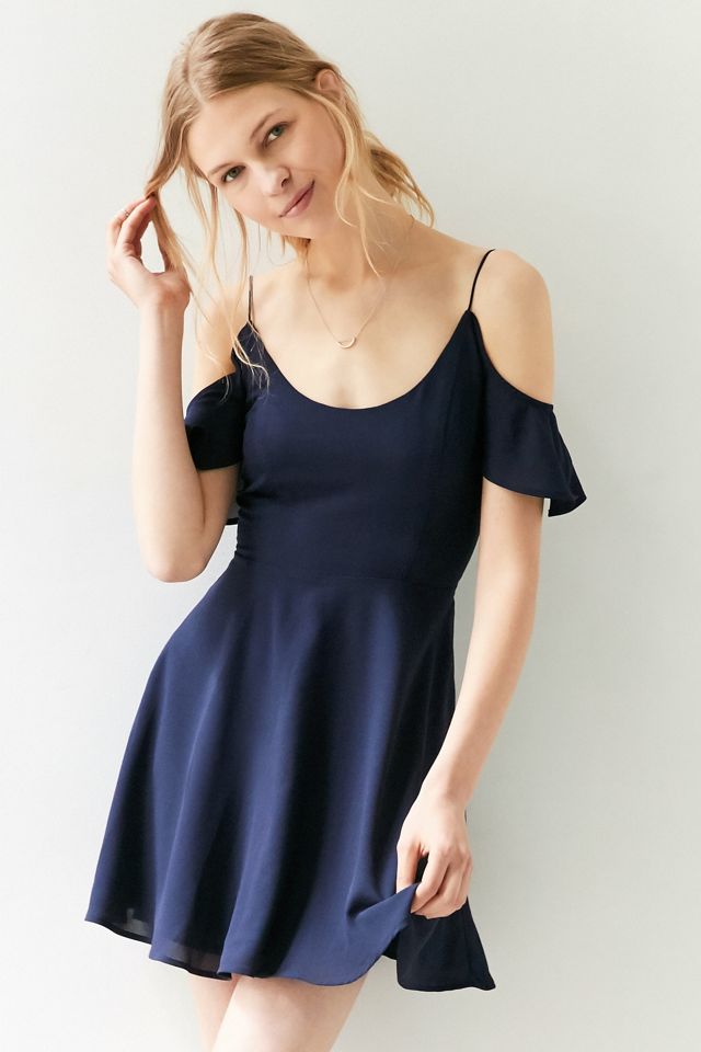 Kimchi Blue Cold Shoulder Fit + Flare Dress | Urban Outfitters