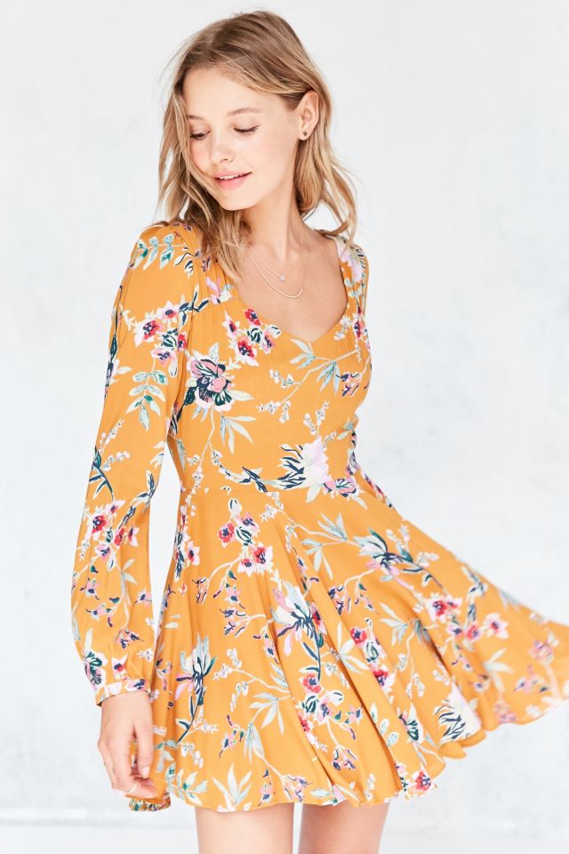 Urban outfitters orange outlet floral dress