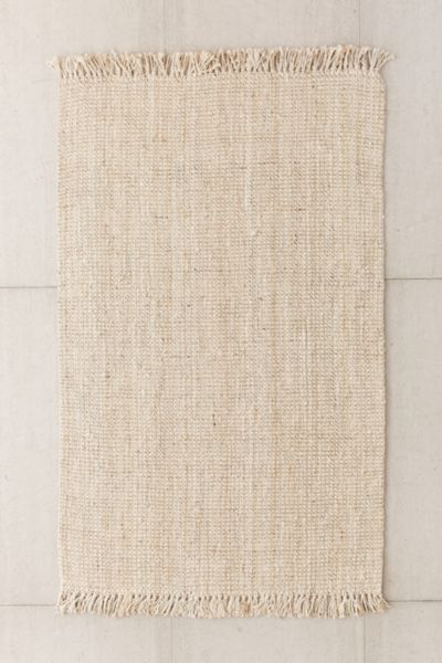 Chunky Fringe Woven Jute Rug