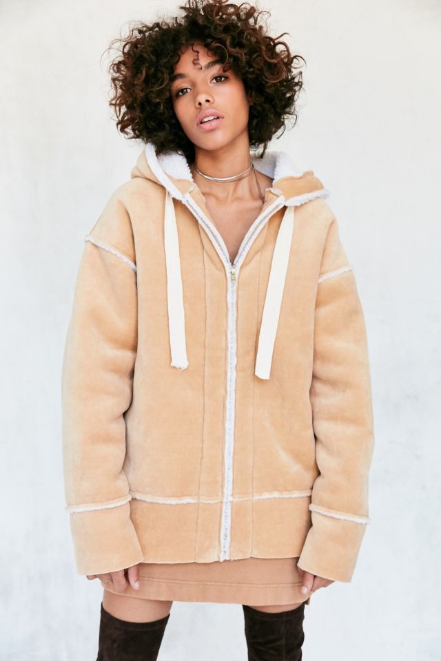 Ecote Oversized Faux Sherpa Hoodie Jacket