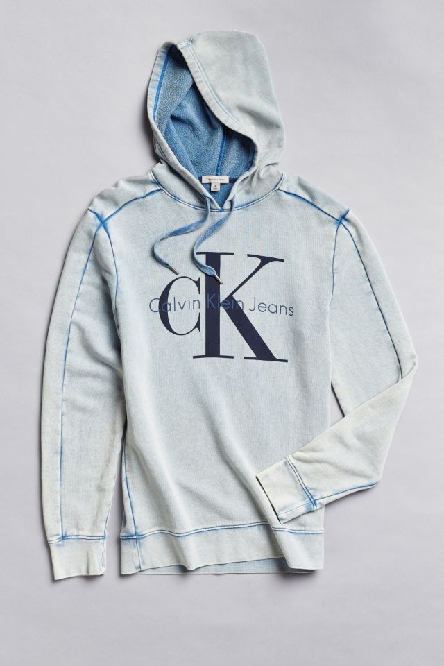 Calvin Klein Classic Logo Acid Wash Hoodie Sweatshirt