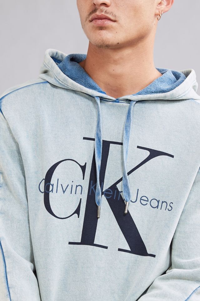 Calvin Klein Classic Logo Acid Wash Hoodie Sweatshirt