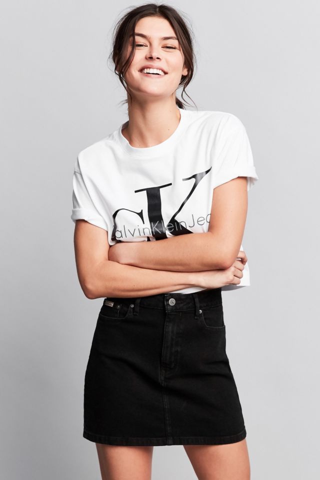 Calvin Klein For UO Black Denim Mini Skirt #4