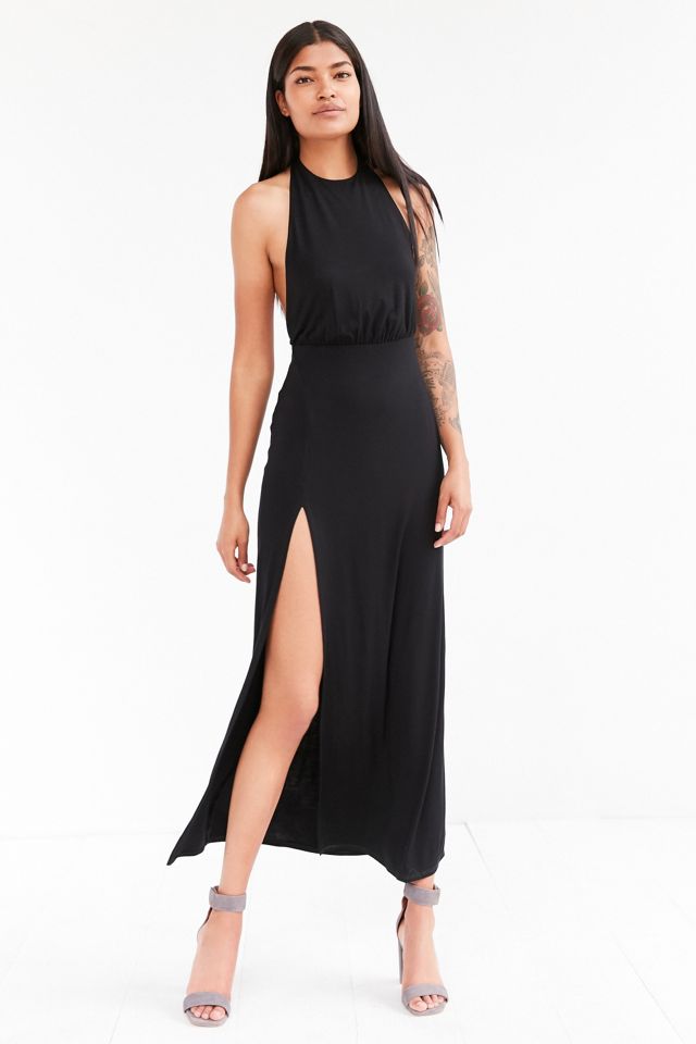 sachin and babi light blue dress Caramel Halter Maxi Dress With Slit
