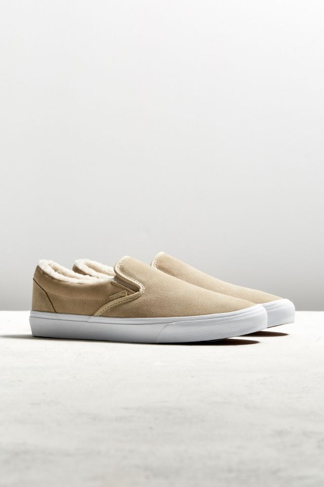 Suede slip on vans cheap with fur