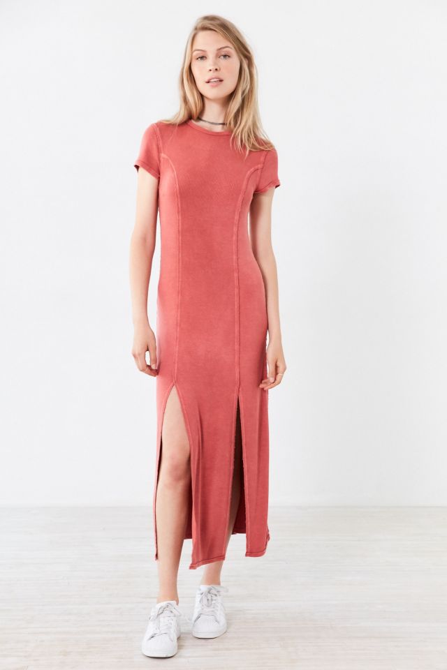 Silence + Noise Midi Slip Dress with Thigh Slit Shop