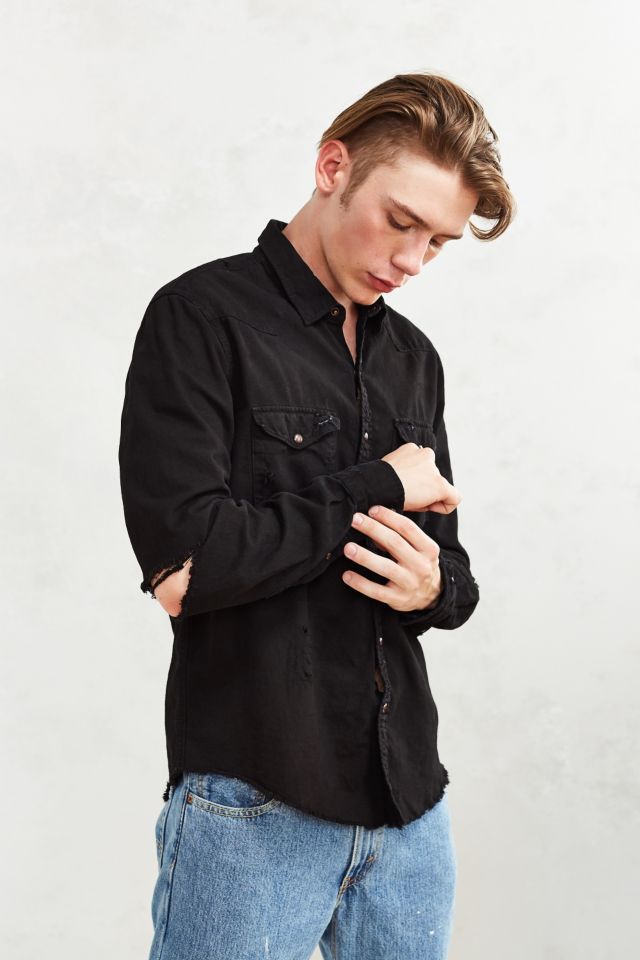 CPO Overdyed Damaged Denim Western Shirt