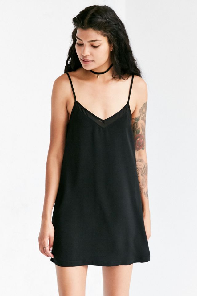 soft mesh mini slip dress Intimates Soft Mesh Mini Slip Dress in Deep Cocoa