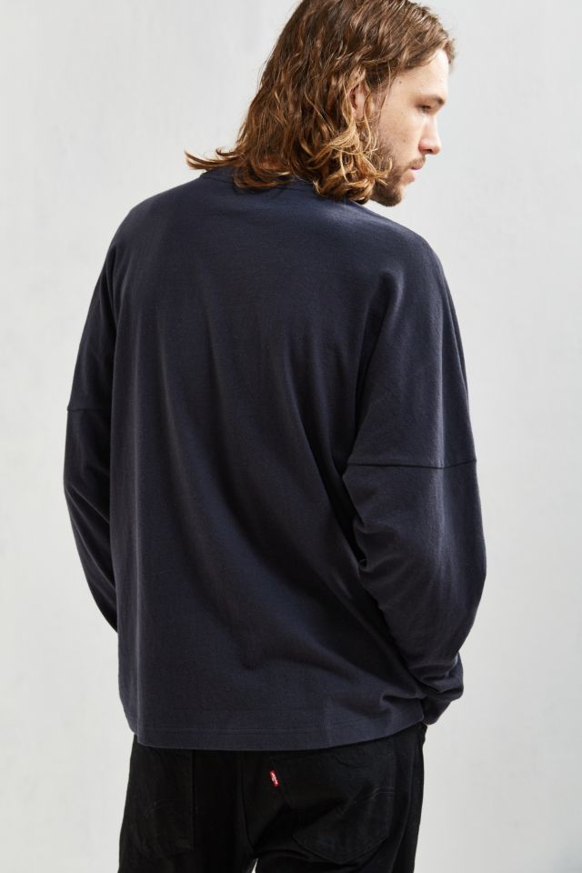 UO Box Drop Shoulder Solid Long Sleeve Tee