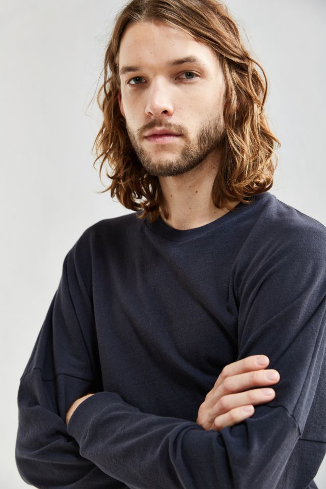 UO Box Drop Shoulder Solid Long Sleeve Tee #4